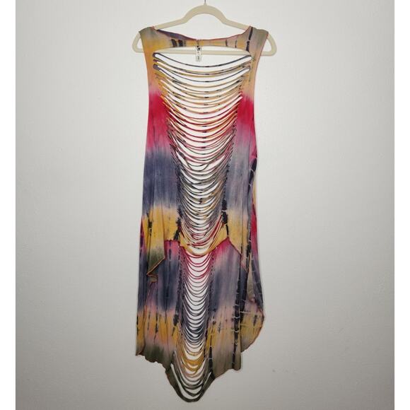 Vintage y2k Topia One Size Beach Summer Swimsuit Cover Surf Tie Dye Hippie - Picture 2 of 7